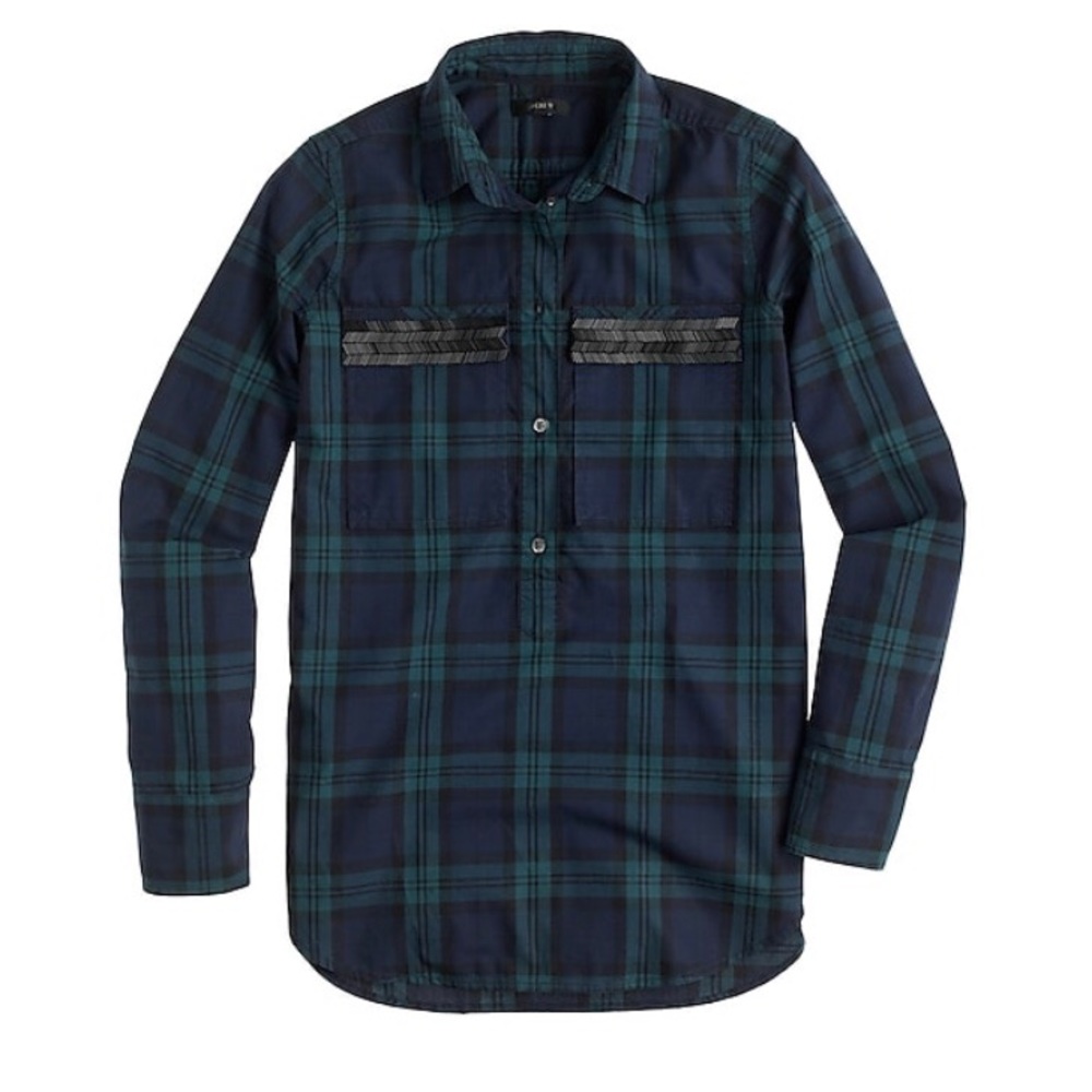 J. Crew Beaded Chevron Popover